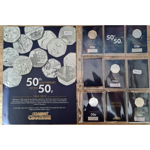 7 - A collection of British Military 50 pence pieces, 50th anniversary of the 50p.