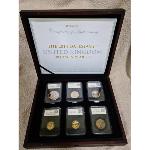 26 - A boxed coin set; The 2014 datestamp United Kingdom Specimen Year Set.