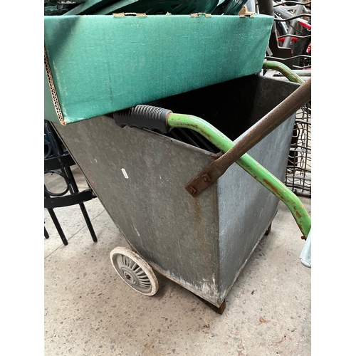 36 - A galvanised cart with grill.