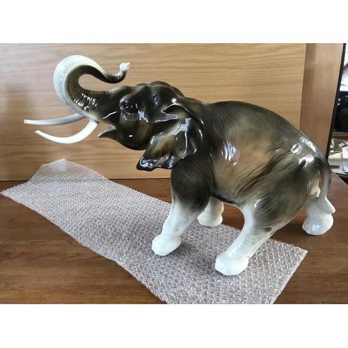 6 - Large Bohemian Porcelain Elephant (52 W. x 35cm H.)