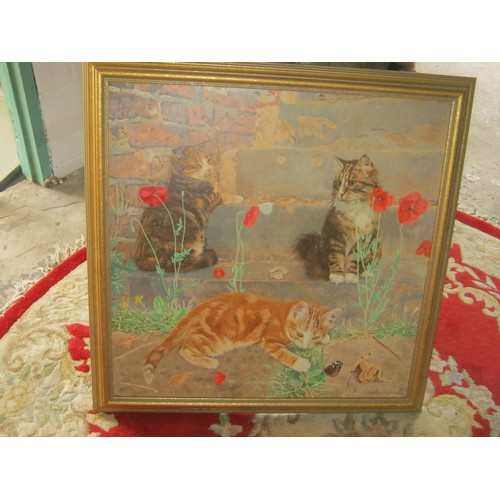 1 - Gordon Drysdale oil on canvas painting of three kittens