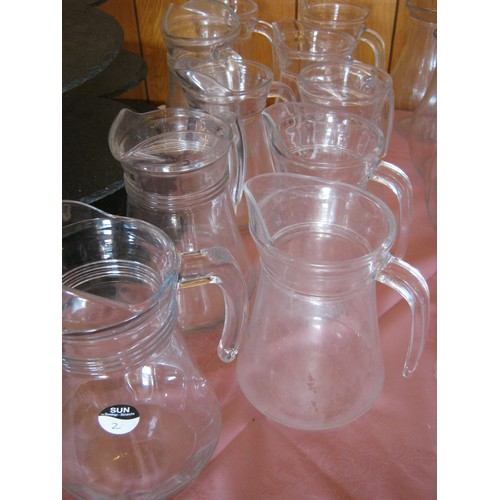 2 - 9 1970s Style Glass Water Jugs