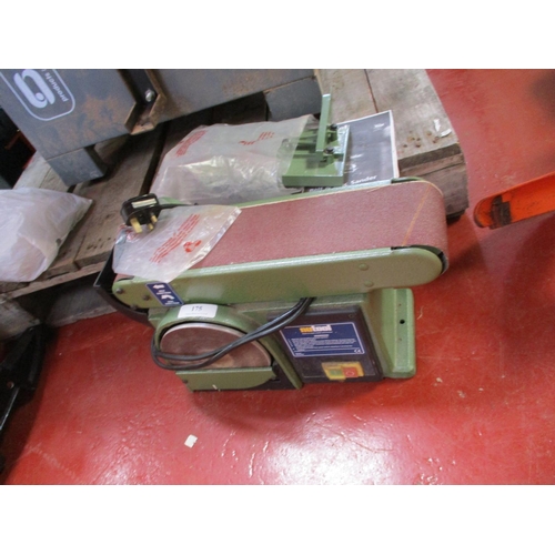 A Nutool bench mounted belt and disc sander
