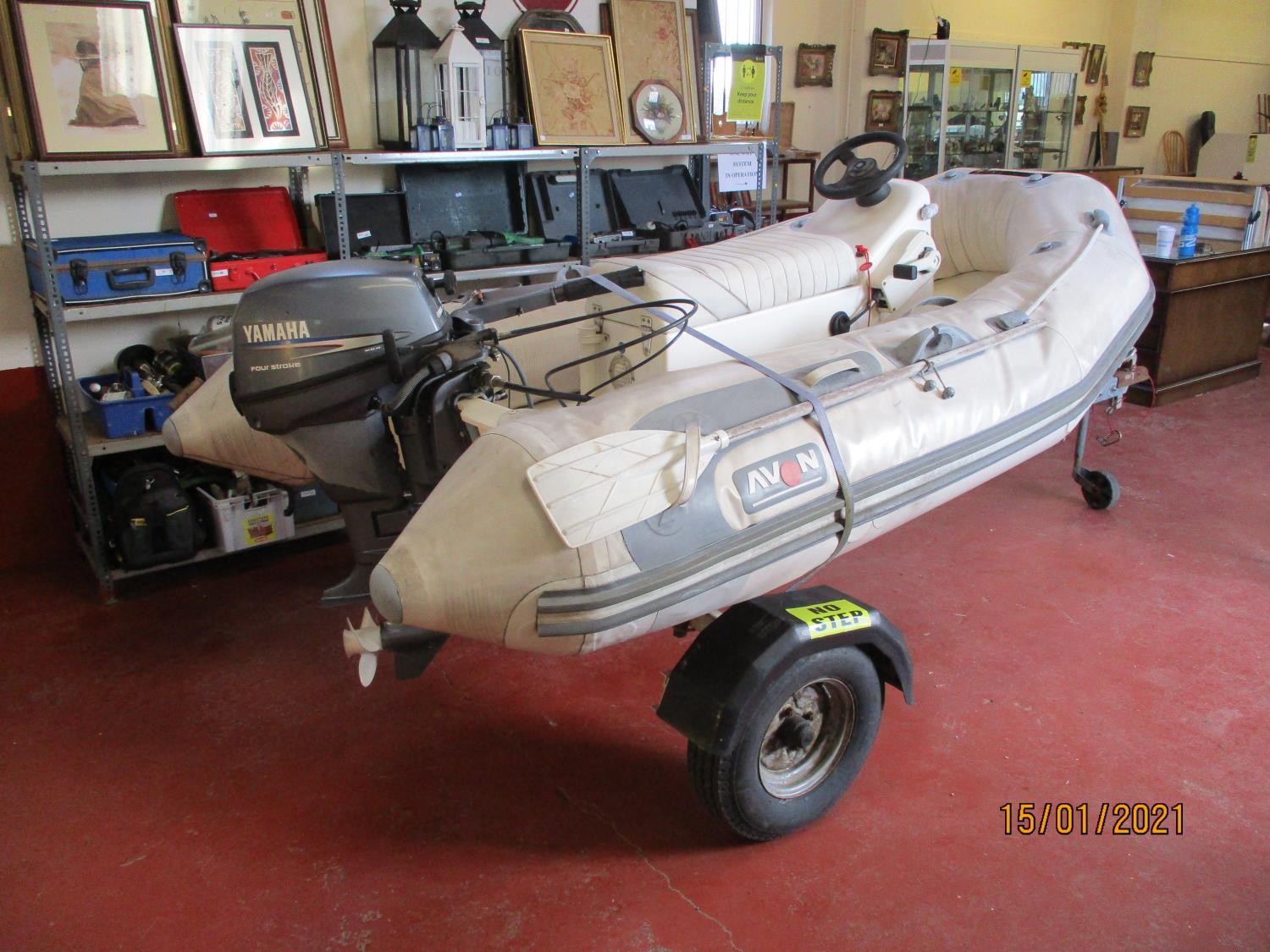 An Avon Rover 280 RIB with Yamaha 9.9hp four stroke outboard engine and ...