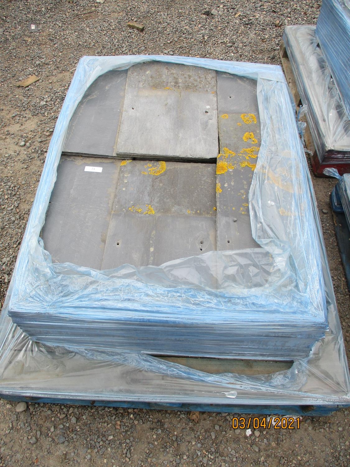 A pallet of roofing slate