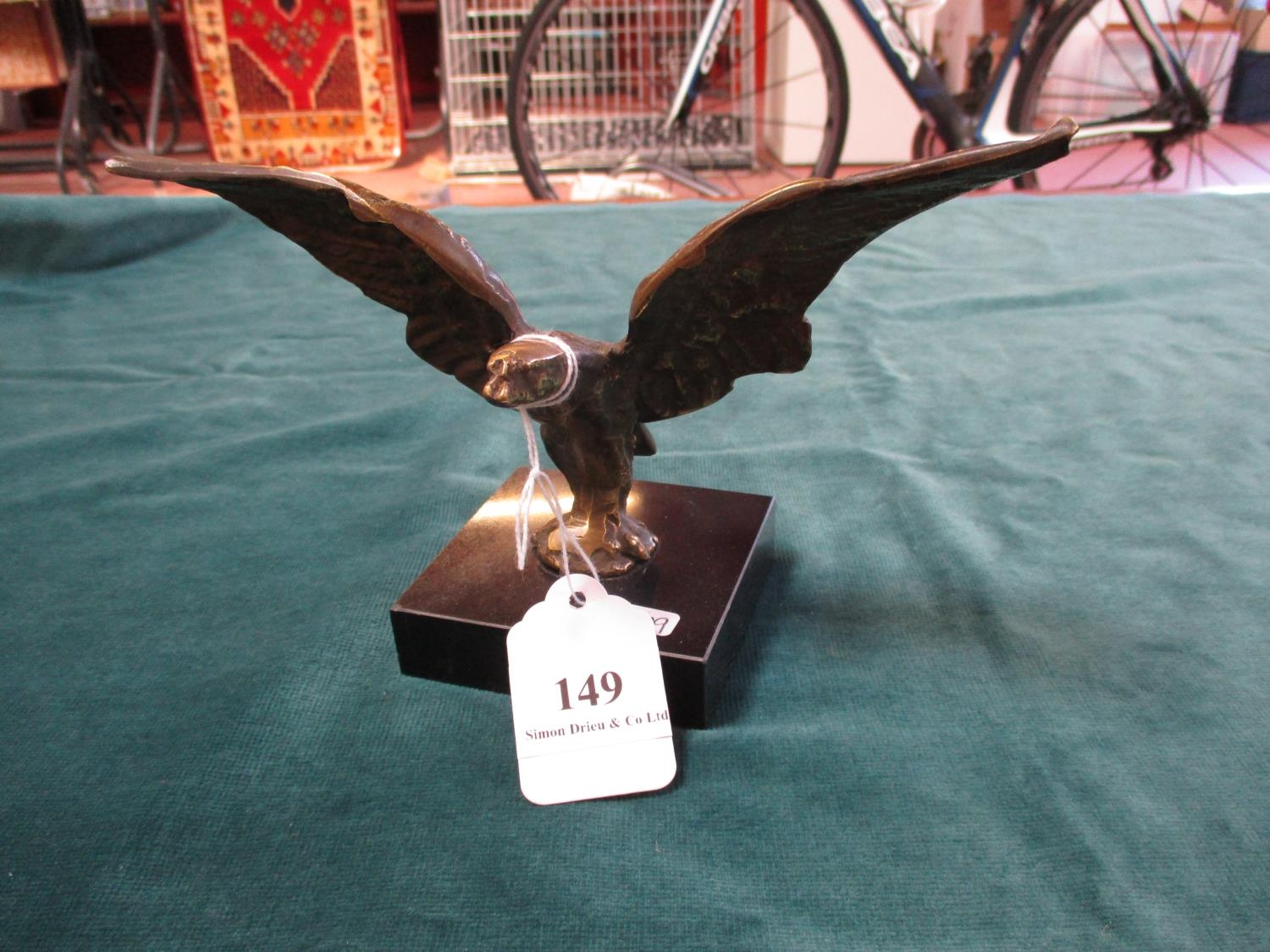 A car mascot modelled in the form of an eagle now mounted on a
