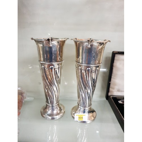 60 - C1900 hallmarked Edwin Page heavy guage silver leaded bases Vase 12
