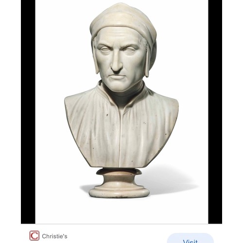 48 - Fabulous solid marble 19th century white bust of Dante (Alighieri). Amazing large bust in very good ... 
