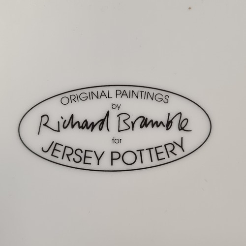 37 - Richard Bramble jersey pottery large charger of a Jersey Cow. VGC