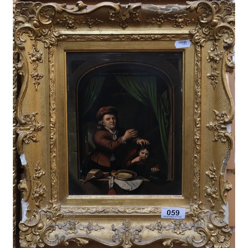 59 - Possibly after Adriaen von Ostade, (Haarlem, Netherlands, 1610-1685) 'A Dental Surgeon at Work' Oil ... 