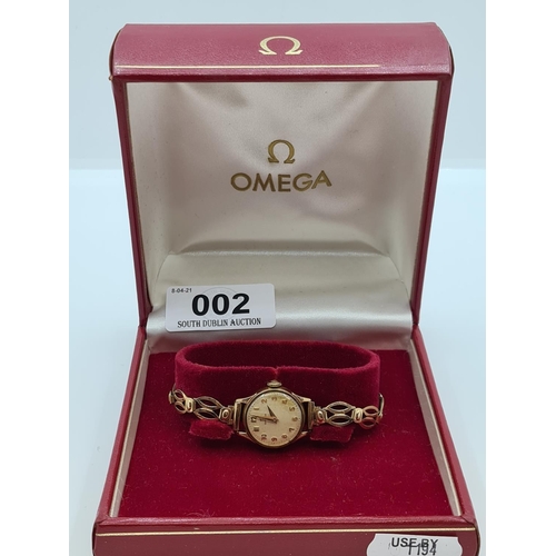 2 - Ladies vintage Omega watch with Rolled gold strap and possibly a 10ct Gold Back.