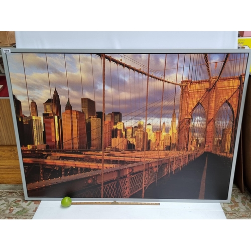 58 - Very large print mounted on board of Brooklyn Bridges. In great condition.