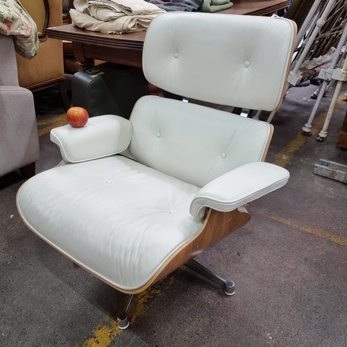 649 - Star lot: Best of the Best 100% Original Charles Eames chair Vitra chair in white leather and white ... 