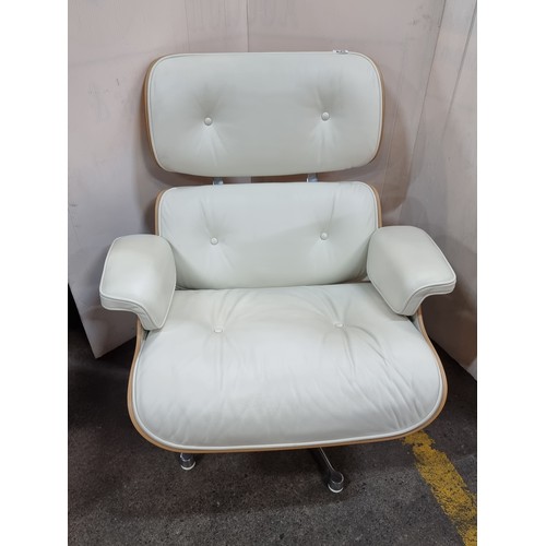 649 - Star lot: Best of the Best 100% Original Charles Eames chair Vitra chair in white leather and white ... 