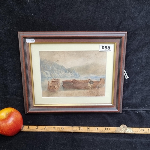 58 - Neat sized original antique watercolour, signed bottom right by the artist 'W. Munn', dated 1866. Sh... 