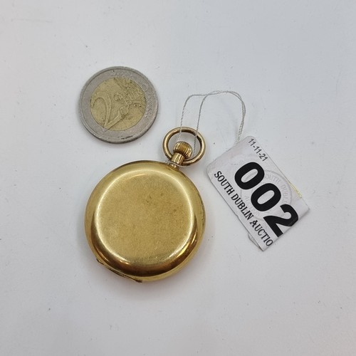 2 - Star Lot : A vintage 18K gold (stamped 18K) pocket watch, with enamelled Roman numeral faced dial an... 