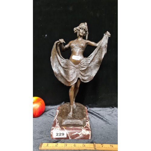 229 - Star Lot : Solid bronze erotic sculpture in the style of Franz Bergmann's famous statue 'Windy Day' ... 