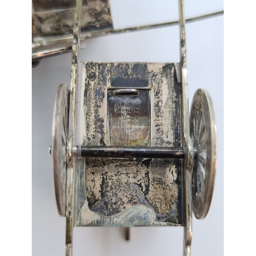 45 - Star Lot : Two super 19th century Chinese silver rickshaws with intricate designs, in good working o... 