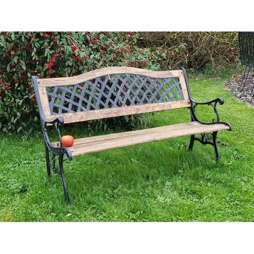 26 - Garden heavy bench with lattice back 170cm wide. Out by the Gazebo
