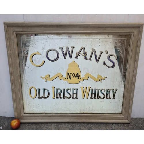 36 - Star Lot : Very large approx 85cm tall and 120cm wide original antique Cowan's No 4 Old Irish Whisky... 