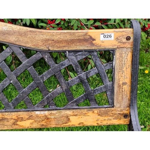 26 - Garden heavy bench with lattice back 170cm wide. Out by the Gazebo