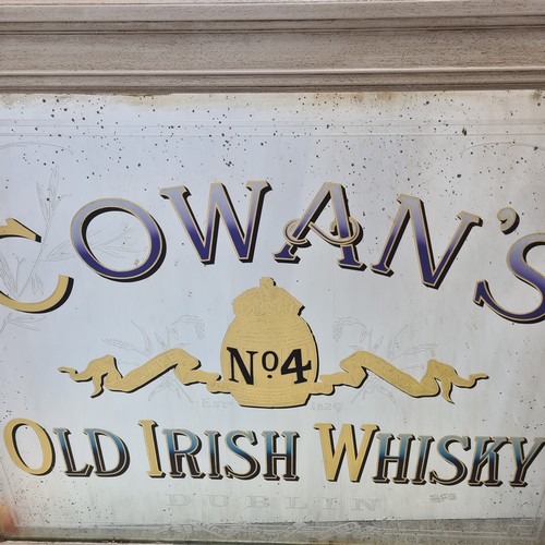36 - Star Lot : Very large approx 85cm tall and 120cm wide original antique Cowan's No 4 Old Irish Whisky... 