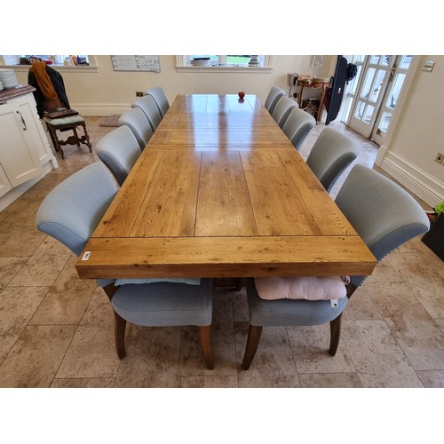 61 - Star Lot : Fabulous very large country kitchen oak table, super heavy, 3 