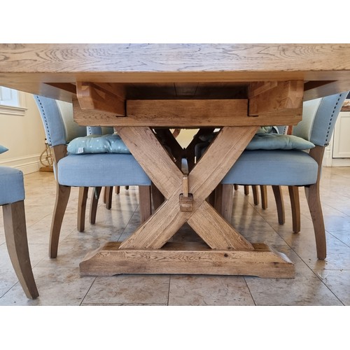 61 - Star Lot : Fabulous very large country kitchen oak table, super heavy, 3 