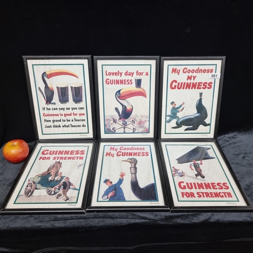 61 - Six neat sized Guinness advertisement prints, commissioned by James Blackmore Ltd. Including 