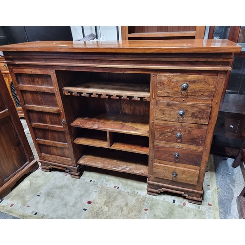 552 - Star Lot: Super Home Bar, Including a lovely quality solid wood bar counter, a back bar With light a... 
