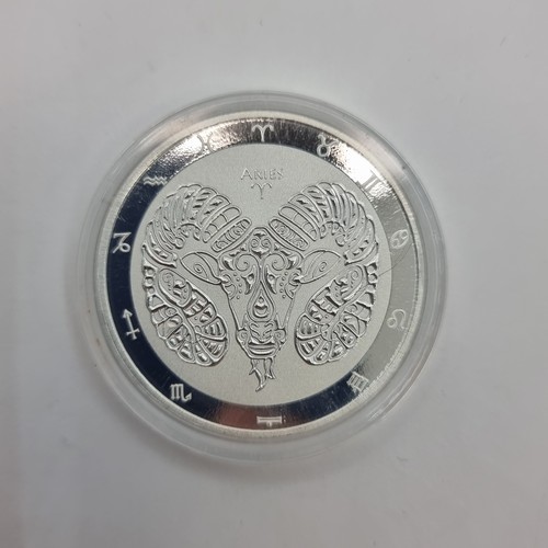 41 - A New Zealand five dollar Elizabeth the Second Aries uncirculated coin. With a silver content of .99... 