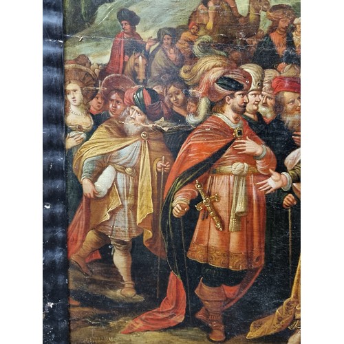 552 - Star Lot: A truly stunning original 17th century oil on panel painting from the Amsterdam school, af... 