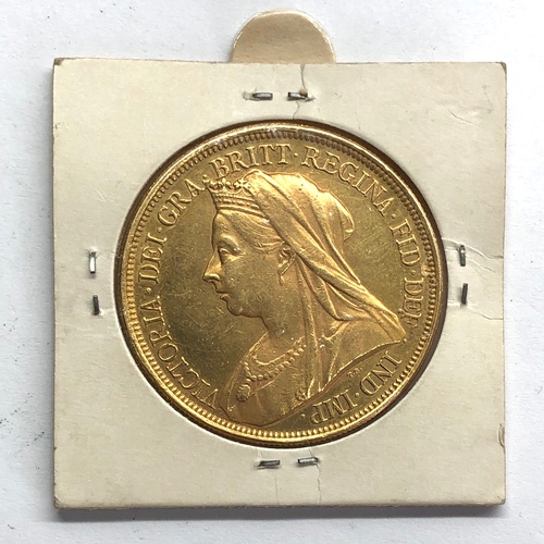 318 - 1893 Victoria five pound gold coin