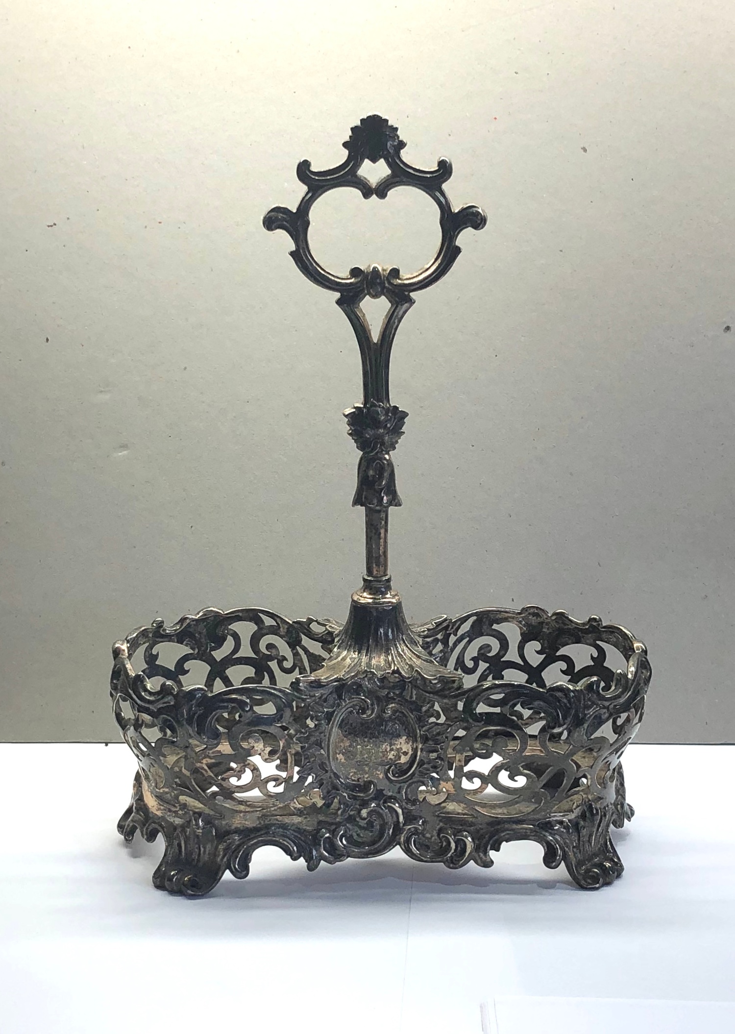 Large Victorian ornate silver bottle stand London silver hallmarks for ...