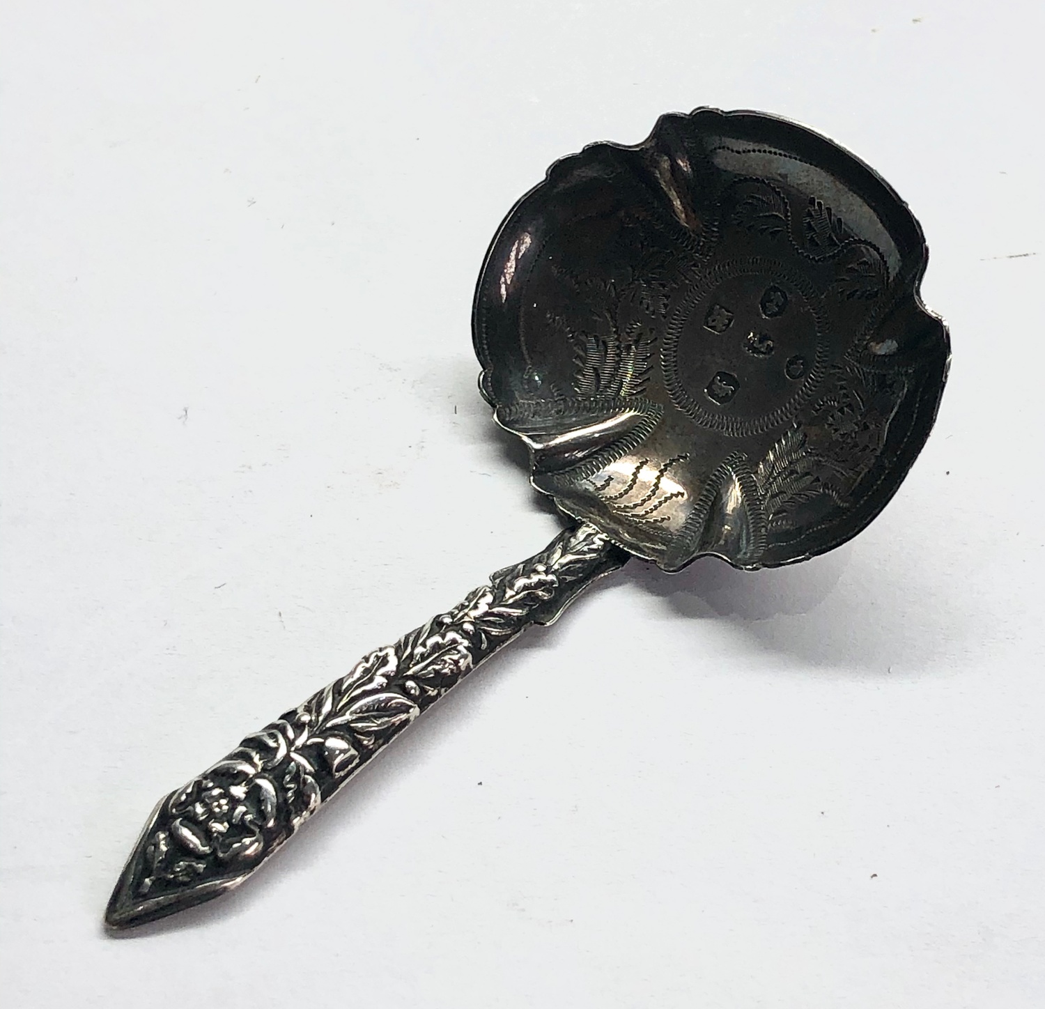 Early Victorian silver tea caddy spoon Birmingham silver hallmarks 1840