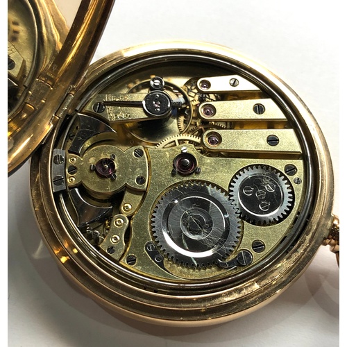 50 - large antique 14ct gold quarter repeater full hunter pocket watch  blue steel hands chimes hours and... 