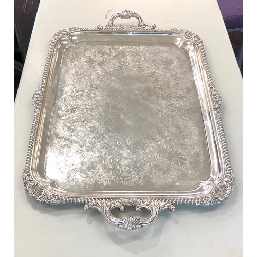 149 - Very large and fine London silver two handled tray measures approx 77cm by 52cm weight 5340g please ... 