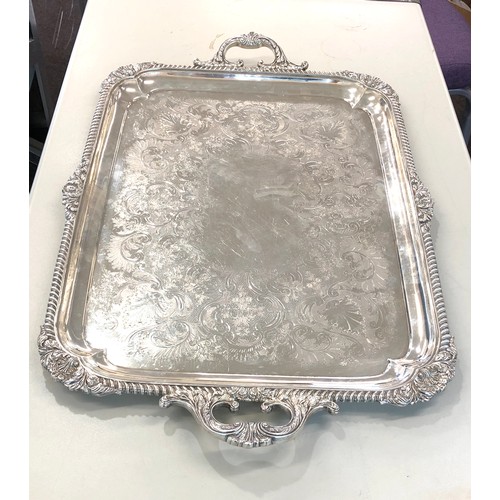 149 - Very large and fine London silver two handled tray measures approx 77cm by 52cm weight 5340g please ... 