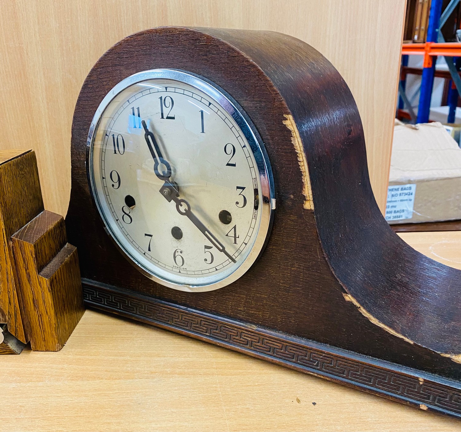 Selection 3 vintage mantle clocks, cases in need of restoration, all