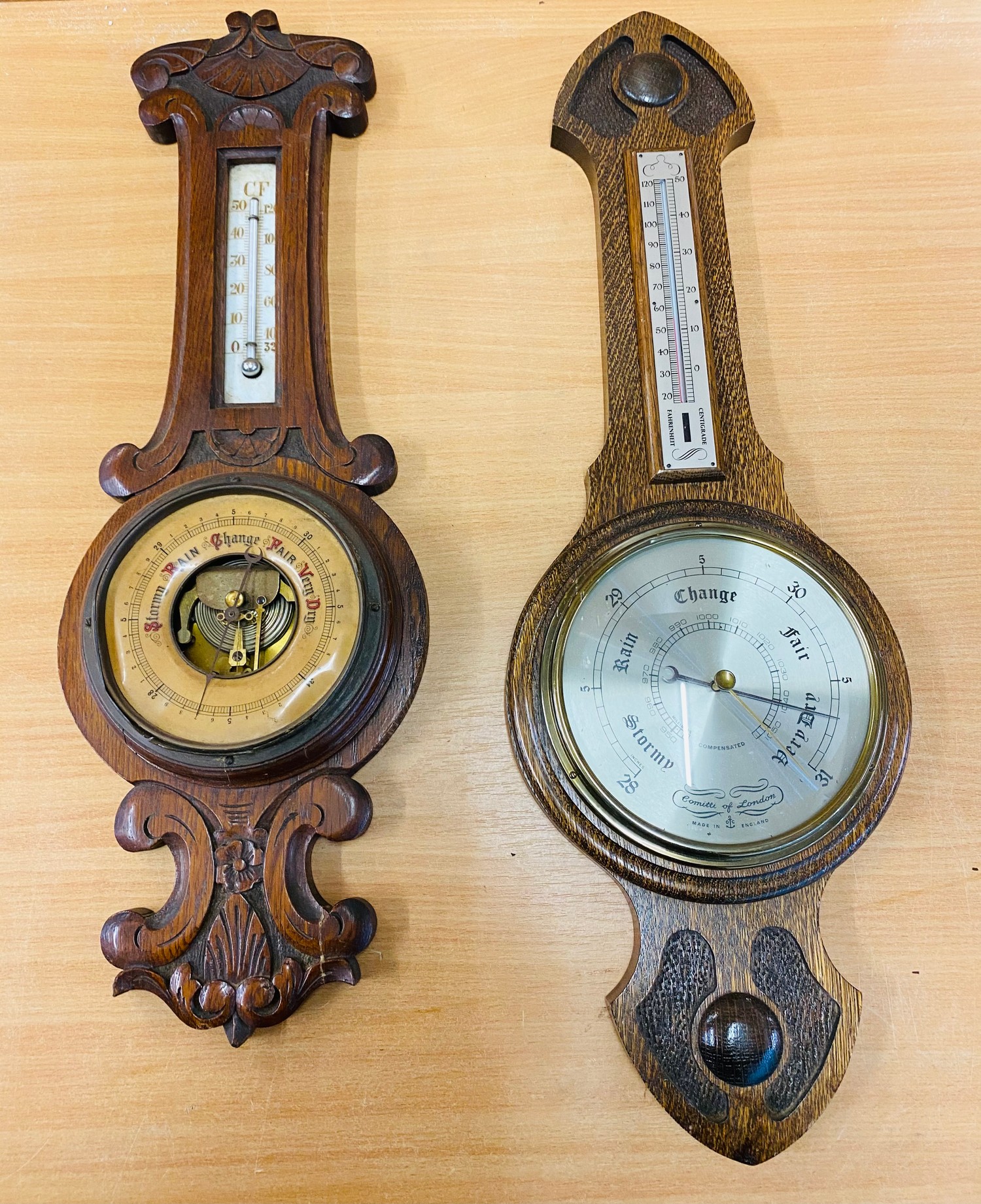 2 Vintage wall barometers, untested