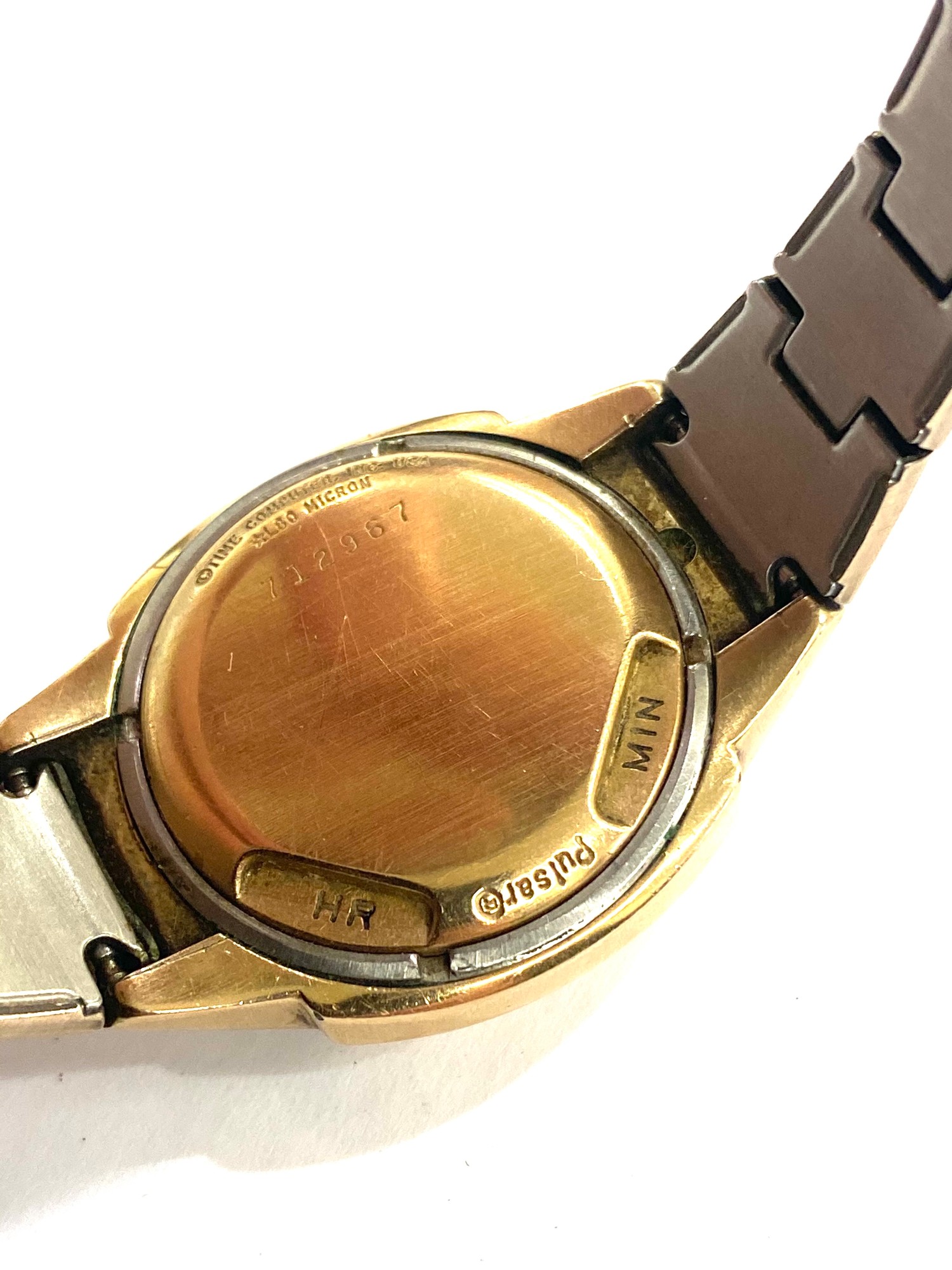 Vintage Pulsar wristwatch LED gold filled marked on back time computer ...