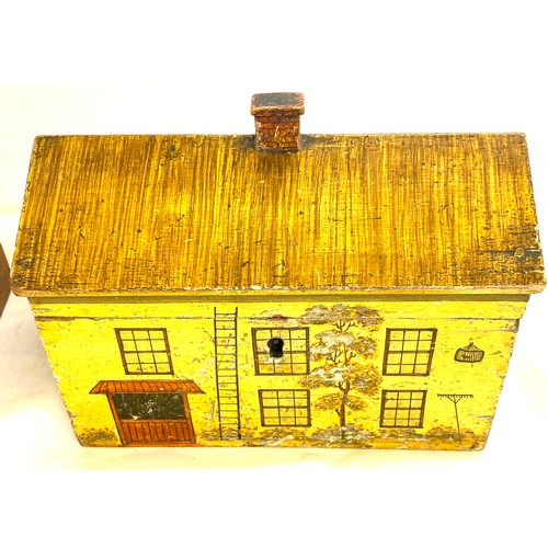 291 - 2 Antique tea caddies, 1 antique sewing box with contents