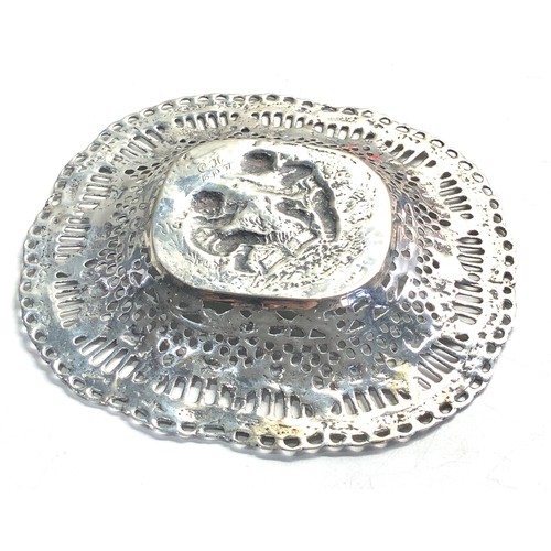 7 - Vintage Finland ornate silver cherub dish hallmarked for 1956 measures approx 16cm dia weight 132g