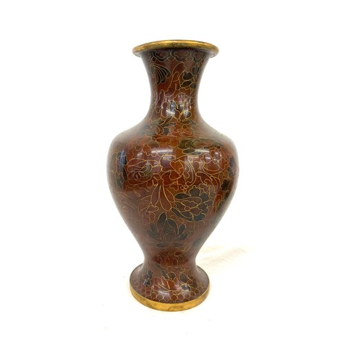 50 - 2 Cloisonne vases largest measures approx 10
