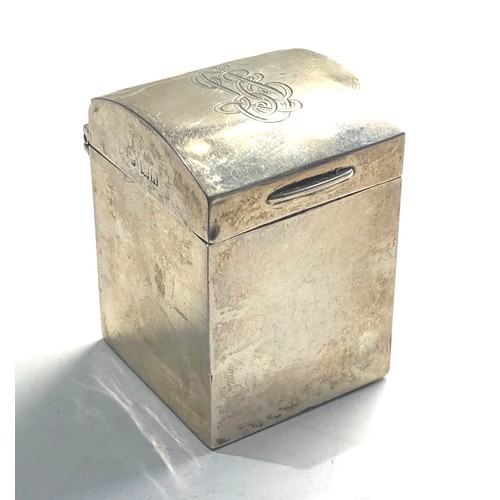 24 - Antique silver card box measures approx 5 cm tall 3.7cm wide London silver hallmarks