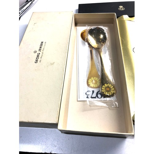 26 - 3 silver georg jensen year spoons
