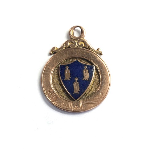58 - vintage 9ct gold & enamel fob weight 4.4g
