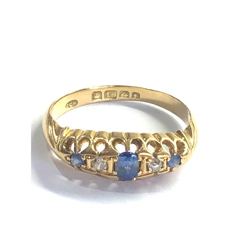 59 - Antique 18ct gold diamond & sapphire ring weight 2.9g