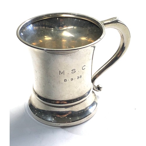 4 - Vintage silver christening mug 95g Birmingham silver hallmarks