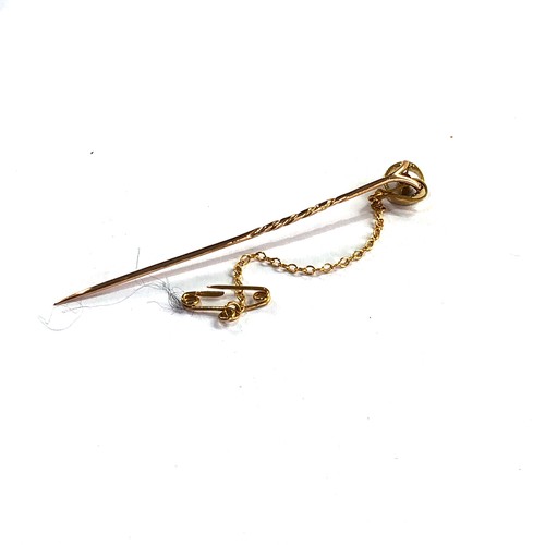 50 - Antique 15ct gold diamond stick pin 2g